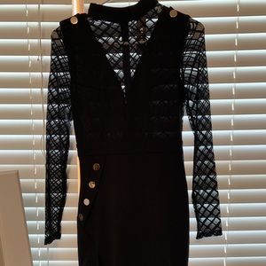 Long sleeve mesh dress